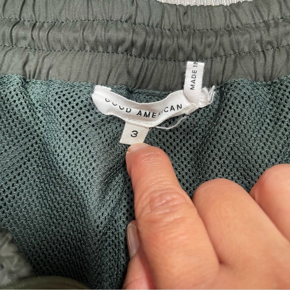 GOOD AMERICAN Track Joggers Size 3 Large Green - Picture 6 of 8